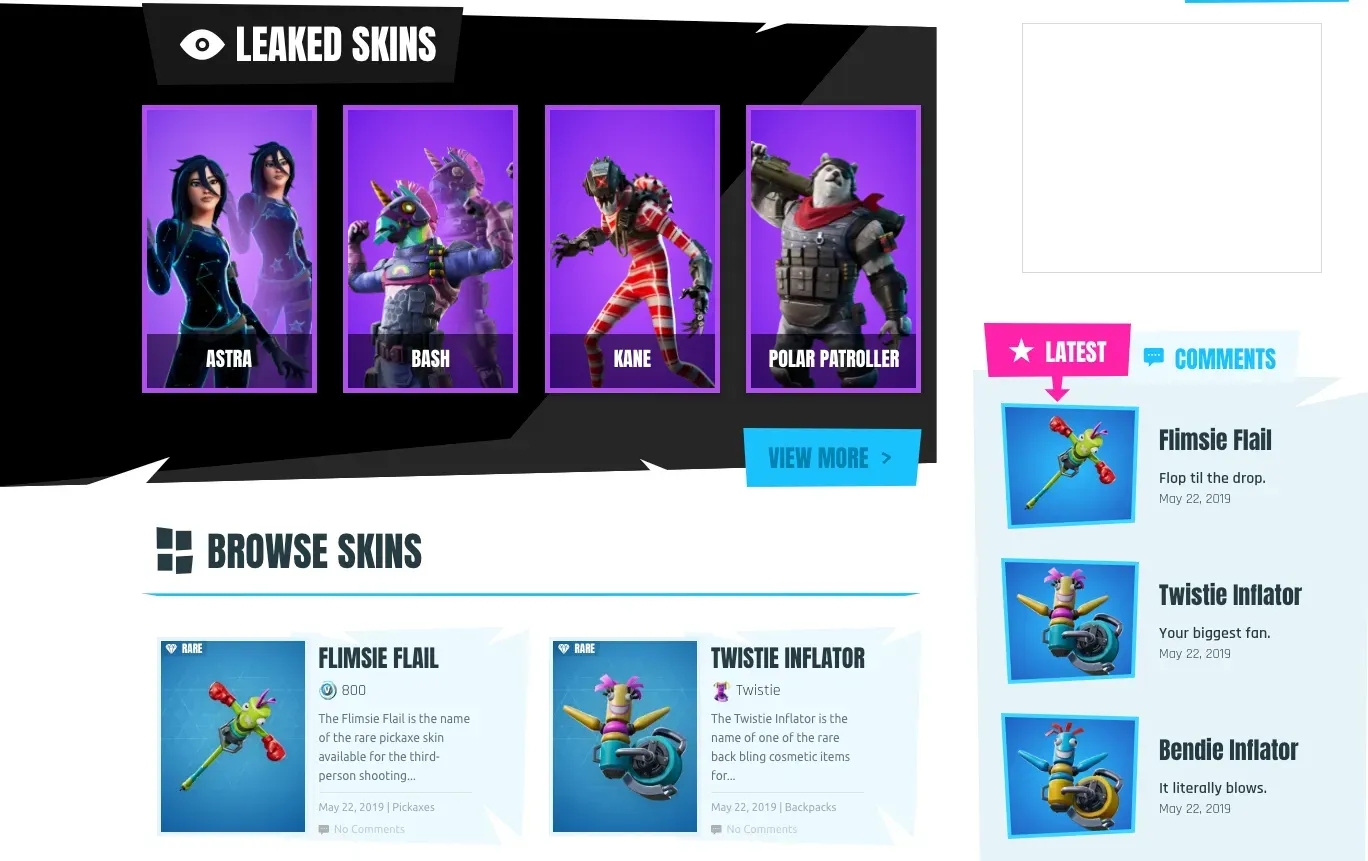 Comparativa de las skins de Fornite