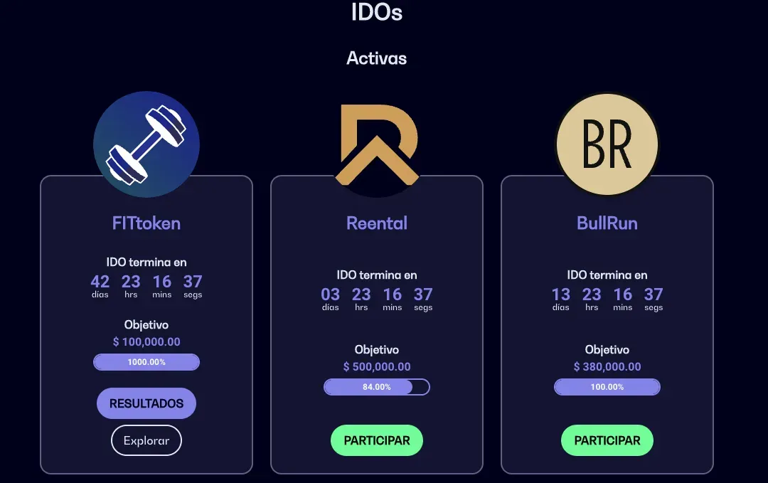IDOs activas Launchpad Tutellus