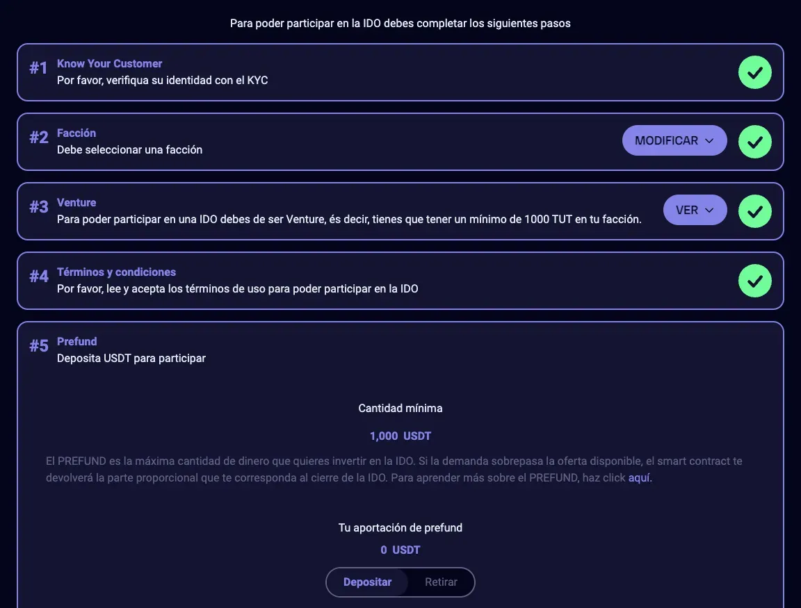 Pasos para entrar en la IDO