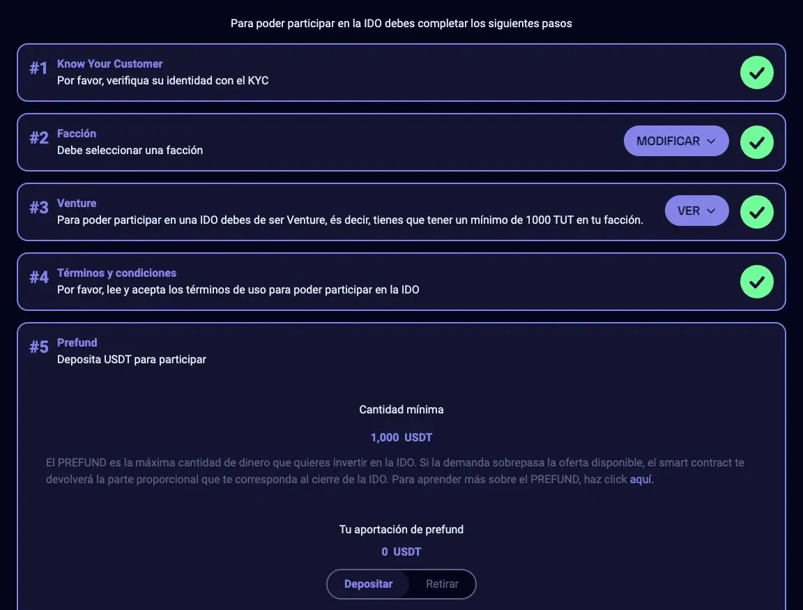 Pasos para entrar en la IDO