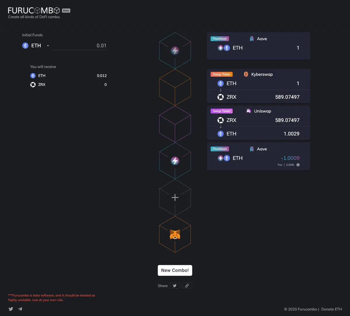 Creación de un flash loan sin programar en Aave